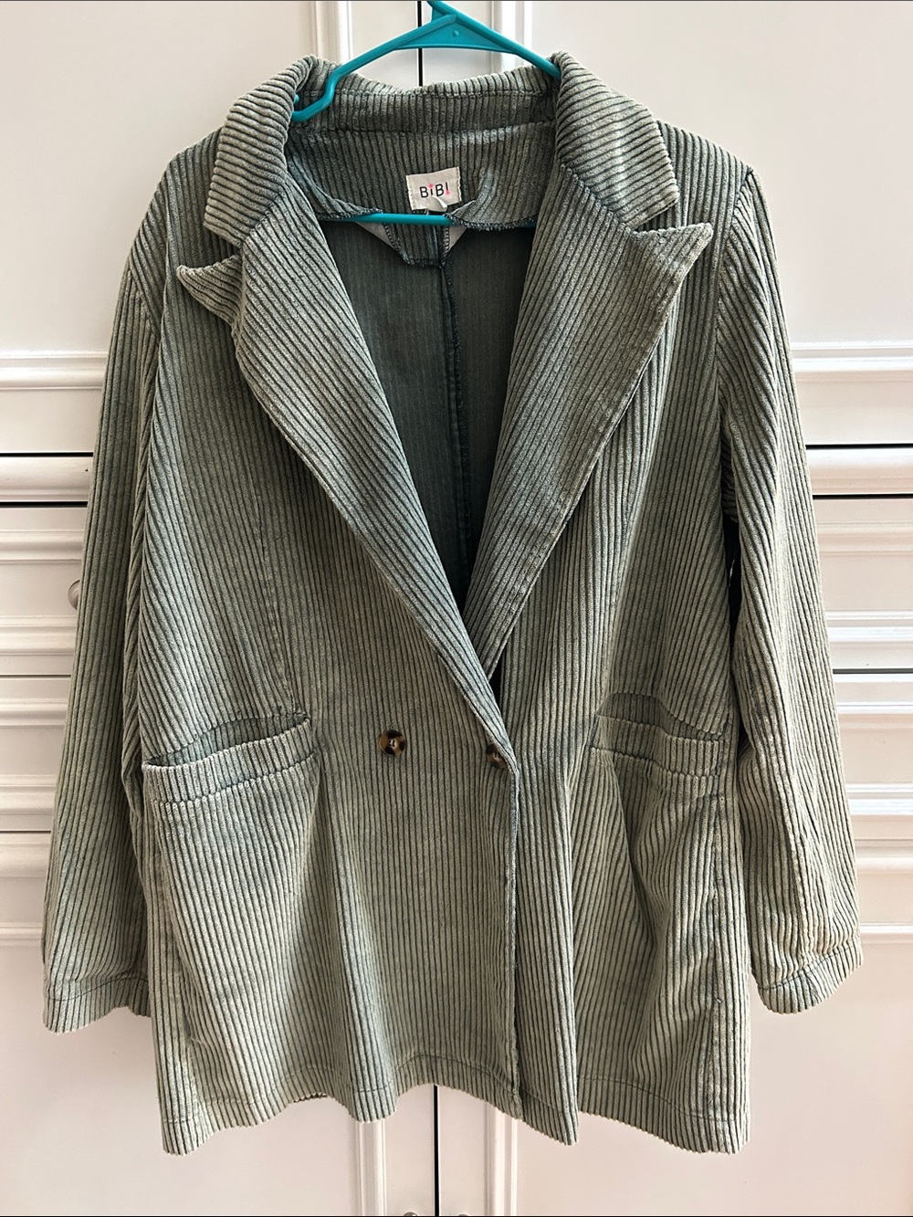 BiBi Corduroy Blazer in Sage Green - EUC